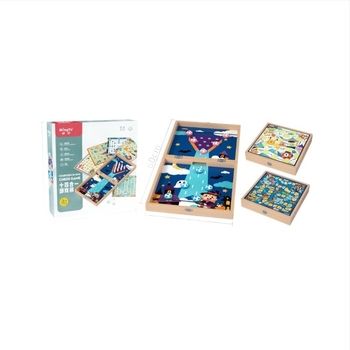 Joc de masă din lemn 16-în-1: Gomoku și Flying Chess, puzzle educațional interactiv