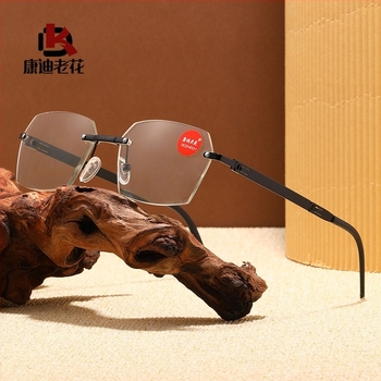 Ochelari de lectură, fără ramă, bifocali, anti-lumină albastră, pliabili