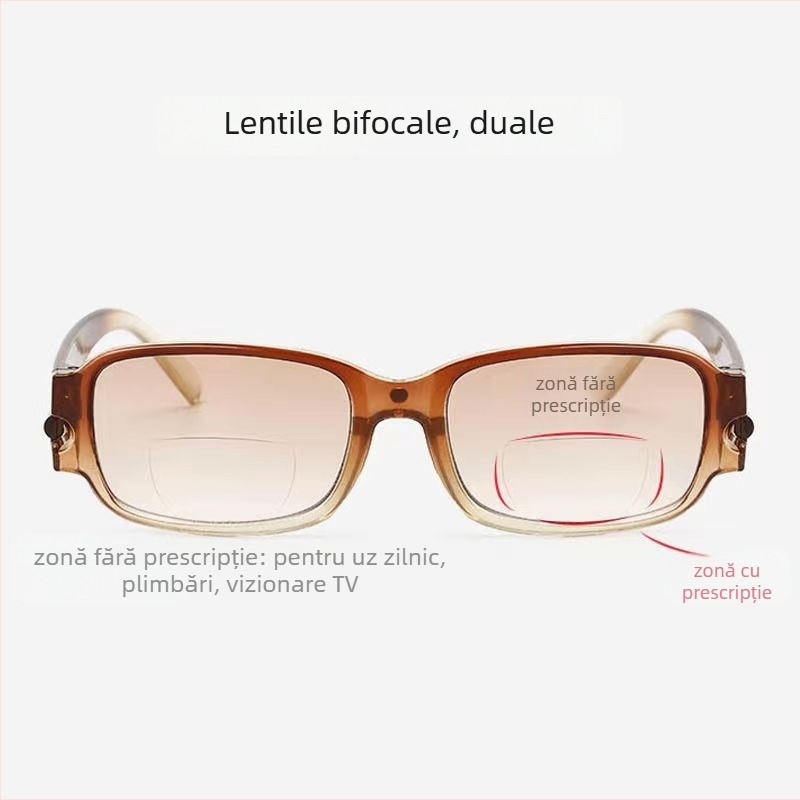 Ochelari de citit cu lentile din rășină magnetice, pentru distanță și aproape, ramă completă, stil retro pentru vârstnici