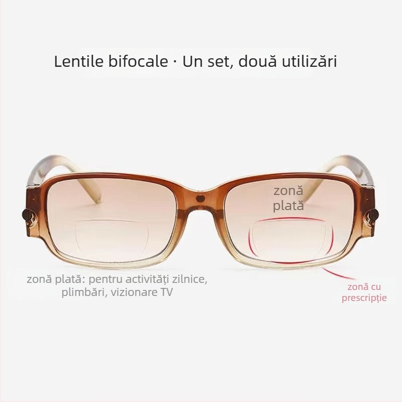 Ochelari de citit cu lentile din rășină magnetice, pentru distanță și aproape, ramă completă, stil retro pentru vârstnici