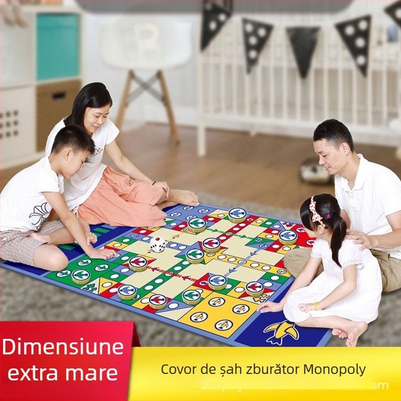 Covor educațional pentru copii – joc de șah, material LPDE, potrivit pentru 7–14 ani