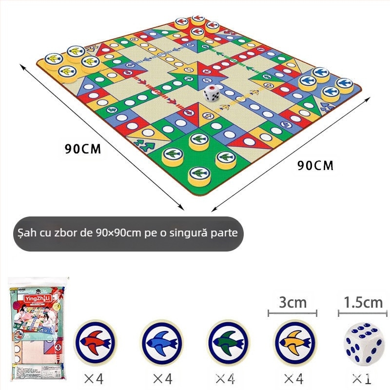 Covor educațional pentru copii – joc de șah, material LPDE, potrivit pentru 7–14 ani