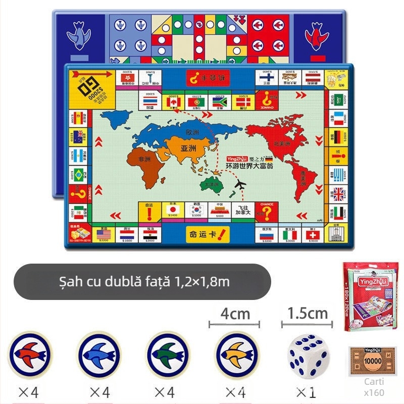 Covor educațional pentru copii – joc de șah, material LPDE, potrivit pentru 7–14 ani