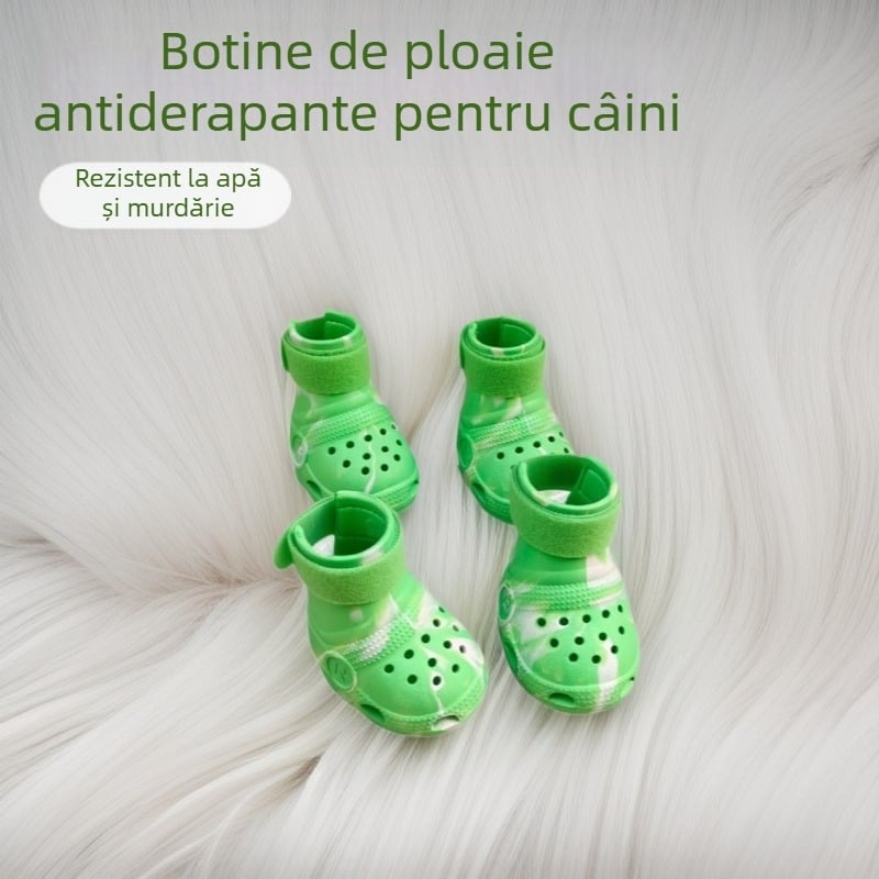 Botine de ploaie pentru câini — EVA, impermeabile, antiderapante, rezistente la uzură, talpă moale