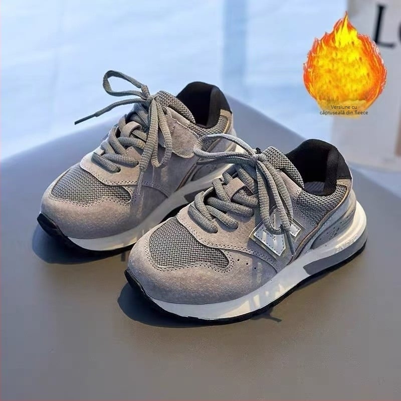 Pantofi Forrest Gump pentru copii, 4-16 ani, partea superioară din piele artificială, închidere cu Velcro, antiderapante, rezistenți la uzură și absorbție a șocurilor