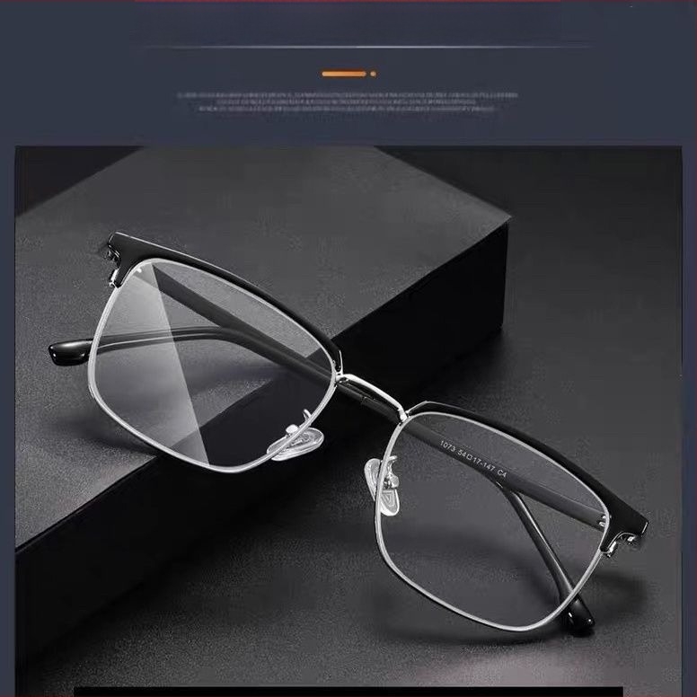 Ochelari de lectură fără ramă, din aliaj de titan, lentile de cristal, stil pătrat, HD ultra-ușor pentru adulți