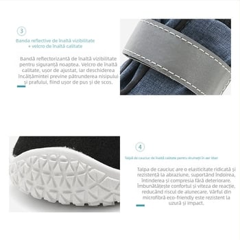 Pantofi pentru căini din piele, impermeabili, antiderapant, mențin căldura, rezistenți la uzură, stil denim