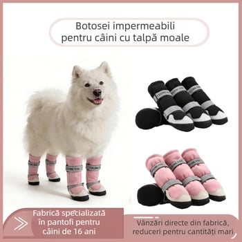 Încălțăminte pentru câini cu înălțime mare, din cauciuc, impermeabilă, antiderapantă, rezistentă la uzură