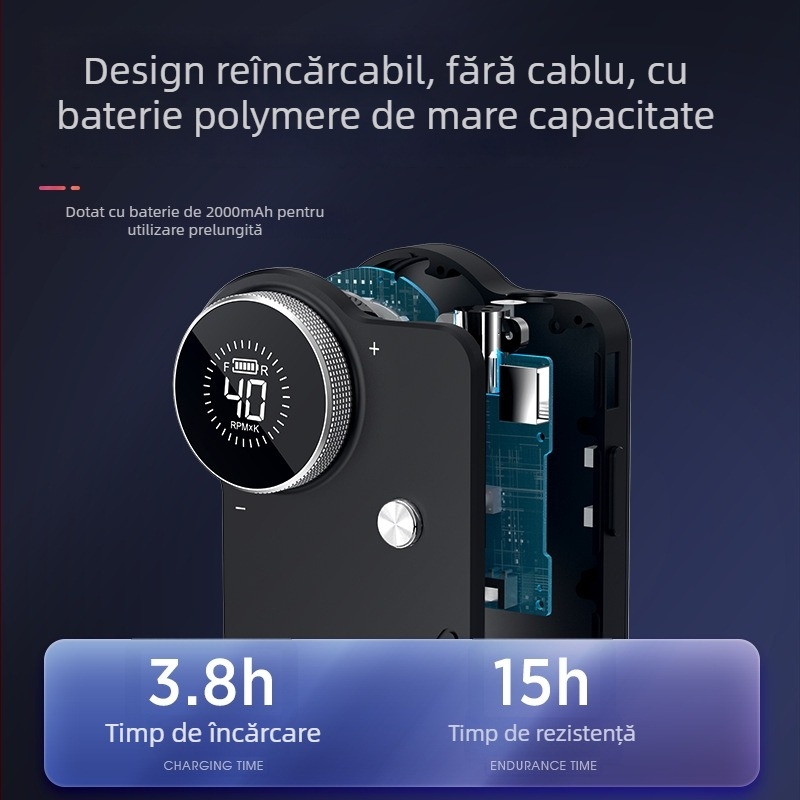 UV-902 Freză electrică pentru unghii, fără peri, cu afișaj mare și corp din metal