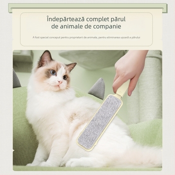 Perie dublă pentru îndepărtarea părului de pe haine - anti-static, din plastic, pentru lână și cașmir, brand Happy Mother