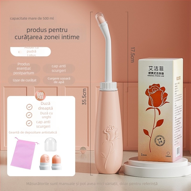 Irigator vaginal – dispozitiv de igienă perineală; Materiale: TPE/PP; Mod de utilizare: Strângeți; Origine: Zhejiang; Metodă de fabricație: Blow molding