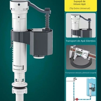 Supapă universală de intrare a apei pentru toaletă – protecție împotriva fluxului înapoi la presiune înaltă, CUPC certificat, Hanming Furniture
