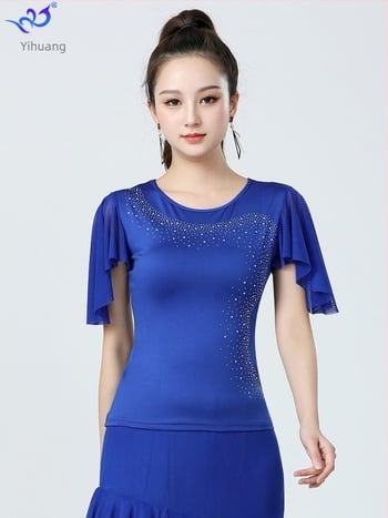 Top pentru dans latin standard național, feminin, Milk Silk țesătură, poliester și spandex (<30%), Toamna 2025