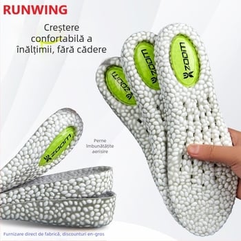 RUNWING BMHZG Tălpi interioare complete cu pernă de aer, creștere înălțime, material popcorn + Lycra, anti-odor