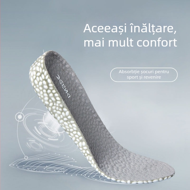 RUNWING BMHZG Tălpi interioare complete cu pernă de aer, creștere înălțime, material popcorn + Lycra, anti-odor