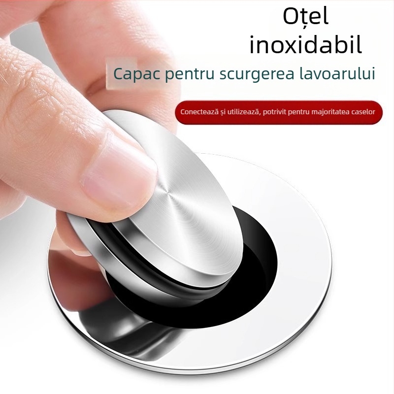 Dop pentru chiuvetă cu clapetă de etanșare – compatibilitate universală, stil modern minimalist, brand Friendly