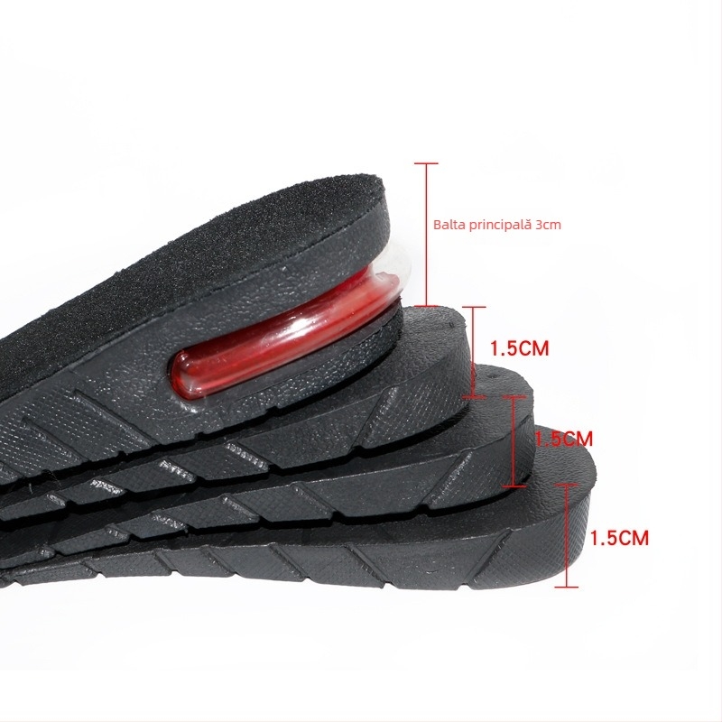 Talpă PU pentru creștere înălțime, talpă completă, 4 straturi detașabile, unisex, pentru adidași, pantofi din piele și ghete, brand S-KING