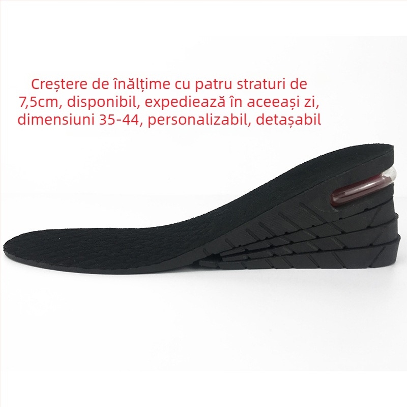 Talpă PU pentru creștere înălțime, talpă completă, 4 straturi detașabile, unisex, pentru adidași, pantofi din piele și ghete, brand S-KING