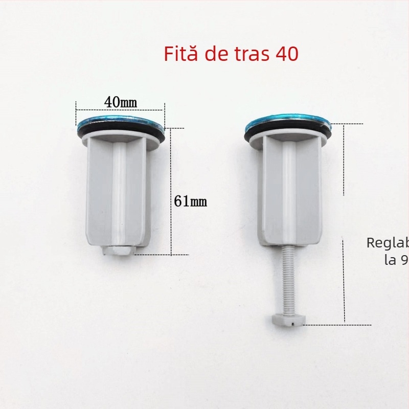 Dop de chiuvetă pentru baie cu mecanism de ridicare, din plastic (material: plastic; mod utilizare: tragere; certificare: niciuna)