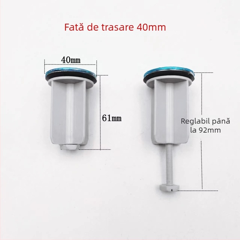 Dop de chiuvetă pentru baie cu mecanism de ridicare, din plastic (material: plastic; mod utilizare: tragere; certificare: niciuna)