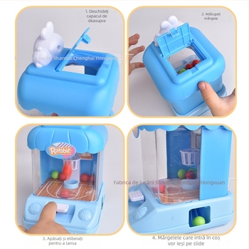 Joc Mini de baschet pe masă – jucărie din plastic cu mecanism de ejectare, dezvoltă coordonarea mână-ochi, pentru copii 4–6 ani