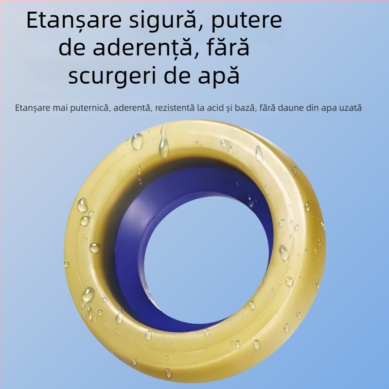 Inel de etanșare pentru flanșa WC, garnitură din cauciuc îngroșată, material butter glue, anti-odor, anti-scurgere, accesor universal pentru canalizarea scaunului de toaletă