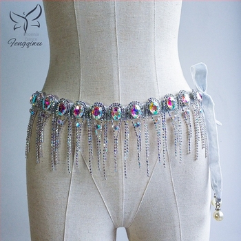Lanț de talie pentru belly dance cu cristale și ciucuri - metal, unisex, adult, pentru practică și reprezentație, Brand Phoenix Dances