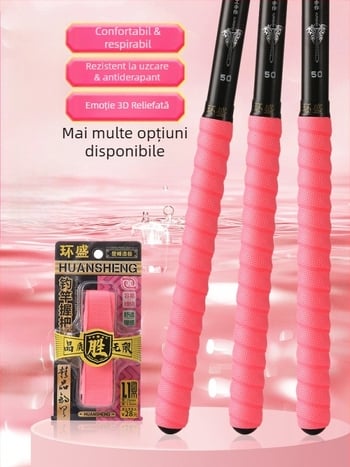 Înveliș pentru mânerul undiței de pescuit cu bandă absorbantă a transpirației, curea extinsă și husă pentru mânerul rachetei de badminton — Brand: Huan sheng; Material: PU