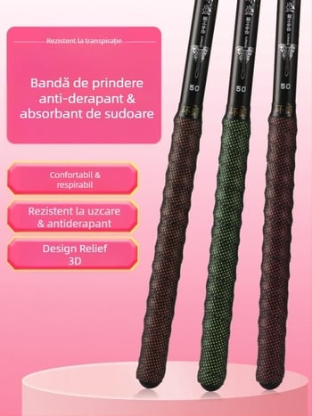 Înveliș pentru mânerul undiței de pescuit cu bandă absorbantă a transpirației, curea extinsă și husă pentru mânerul rachetei de badminton — Brand: Huan sheng; Material: PU