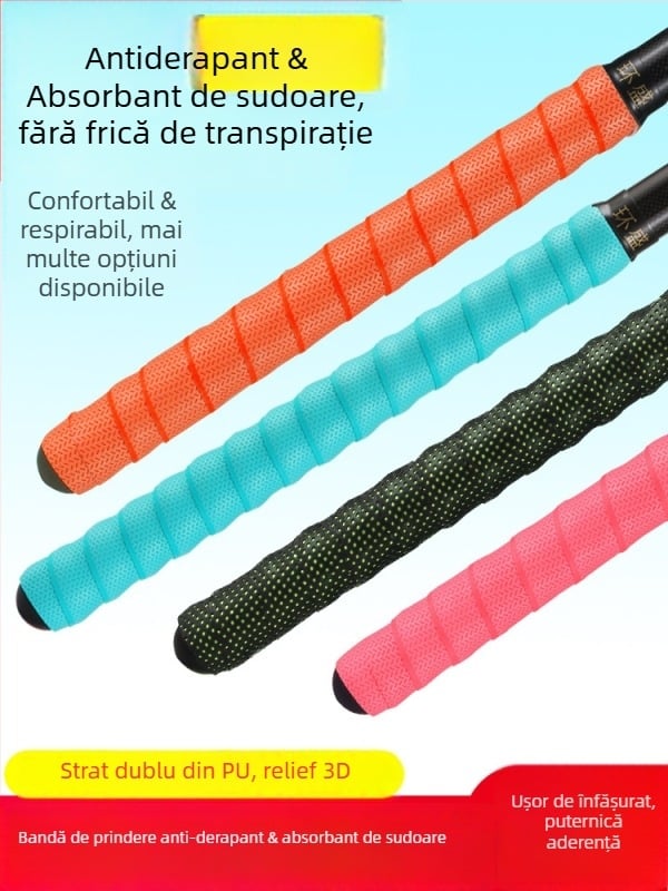 Înveliș pentru mânerul undiței de pescuit cu bandă absorbantă a transpirației, curea extinsă și husă pentru mânerul rachetei de badminton — Brand: Huan sheng; Material: PU