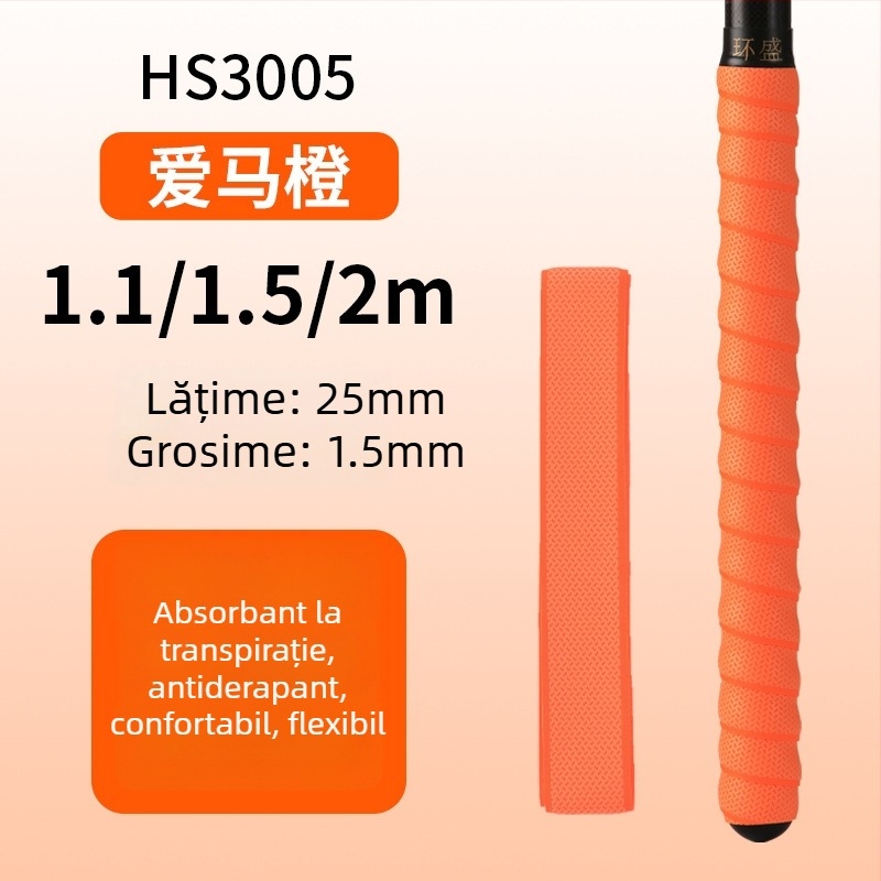 Înveliș pentru mânerul undiței de pescuit cu bandă absorbantă a transpirației, curea extinsă și husă pentru mânerul rachetei de badminton — Brand: Huan sheng; Material: PU