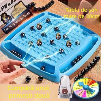 Șah magnetic - Joc de strategie pe tablă cu magneți pentru gândire focalizată și interacțiune părinte-copil (material ABS; magneți; 14+; divertisment interior; dezvoltare cognitivă)