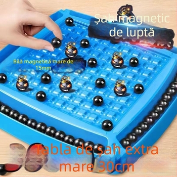 Șah magnetic - Joc de strategie pe tablă cu magneți pentru gândire focalizată și interacțiune părinte-copil (material ABS; magneți; 14+; divertisment interior; dezvoltare cognitivă)
