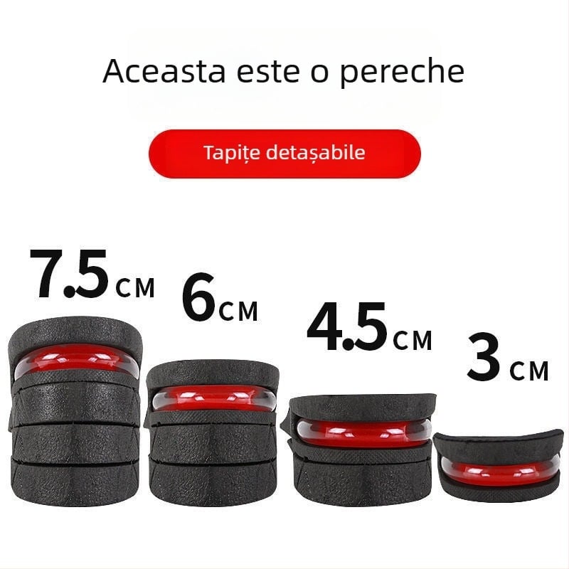 Talpă de creștere a înălțimii pentru bărbați și femei, invizibilă, confortabilă, amortizor cu aer, talpă întreagă, talpă moale pentru sport