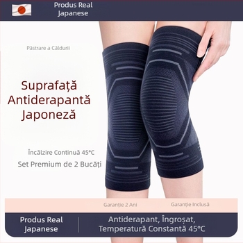 Protecții de genunchi pentru căldură și confort articular, fibre de bambus carbon, menținerea căldurii 6 ore, design pentru purtare internă, potrivite pentru alergare și alte sporturi