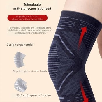 Protecții de genunchi pentru căldură și confort articular, fibre de bambus carbon, menținerea căldurii 6 ore, design pentru purtare internă, potrivite pentru alergare și alte sporturi