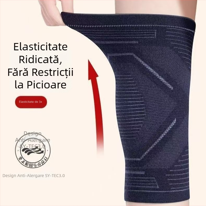 Protecții de genunchi pentru căldură și confort articular, fibre de bambus carbon, menținerea căldurii 6 ore, design pentru purtare internă, potrivite pentru alergare și alte sporturi