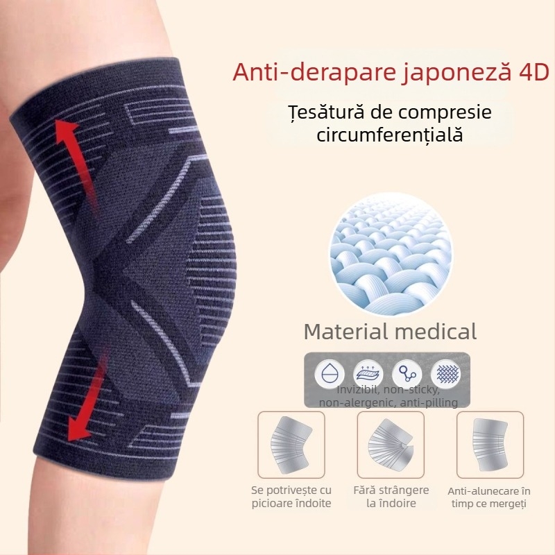 Protecții de genunchi pentru căldură și confort articular, fibre de bambus carbon, menținerea căldurii 6 ore, design pentru purtare internă, potrivite pentru alergare și alte sporturi