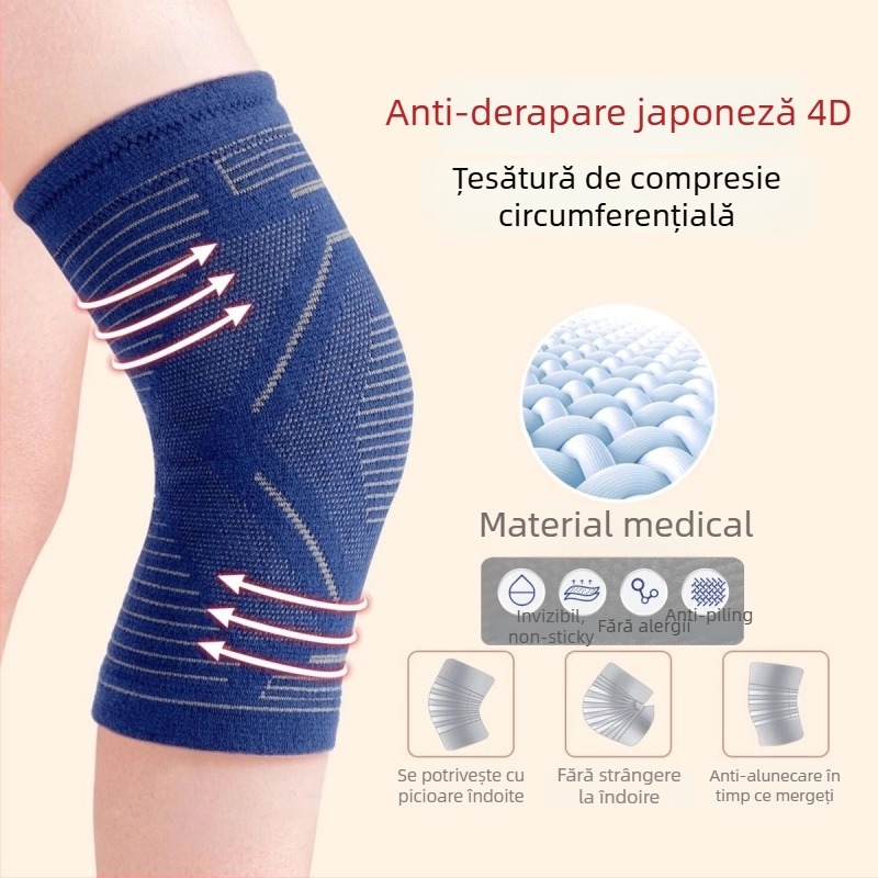 Protecții de genunchi pentru căldură și confort articular, fibre de bambus carbon, menținerea căldurii 6 ore, design pentru purtare internă, potrivite pentru alergare și alte sporturi