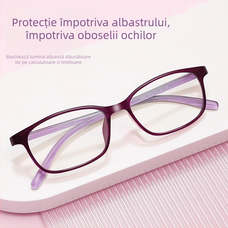 Ochelari de citit ultra-ușori HD, pentru distanță și apropiere, anti-lumină albastră, lentile PC, ramă TR90, ramă pătrată, model 2029