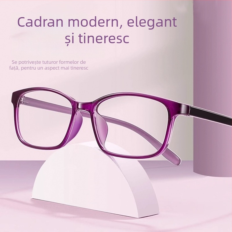 Ochelari de citit ultra-ușori HD, pentru distanță și apropiere, anti-lumină albastră, lentile PC, ramă TR90, ramă pătrată, model 2029