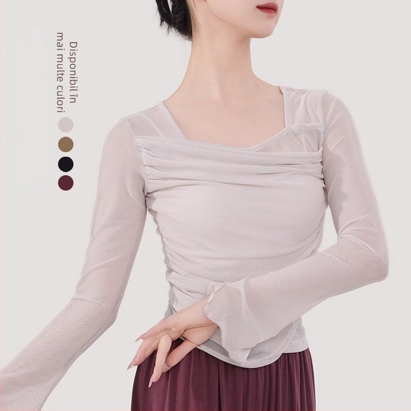 Costum de dans pentru femei pentru dans clasic — plasă elastică, poliester, căptușeală din bumbac; adult, potrivit pentru iarnă, primăvară, toamnă