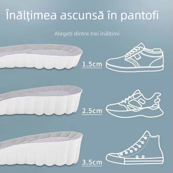 Talpă de creștere a înălțimii, EVA, talpă integrală, unisex, model 2025015, respirabilă, anti miros, crește înălțimea, nu obosește picioarele la stat îndelungat