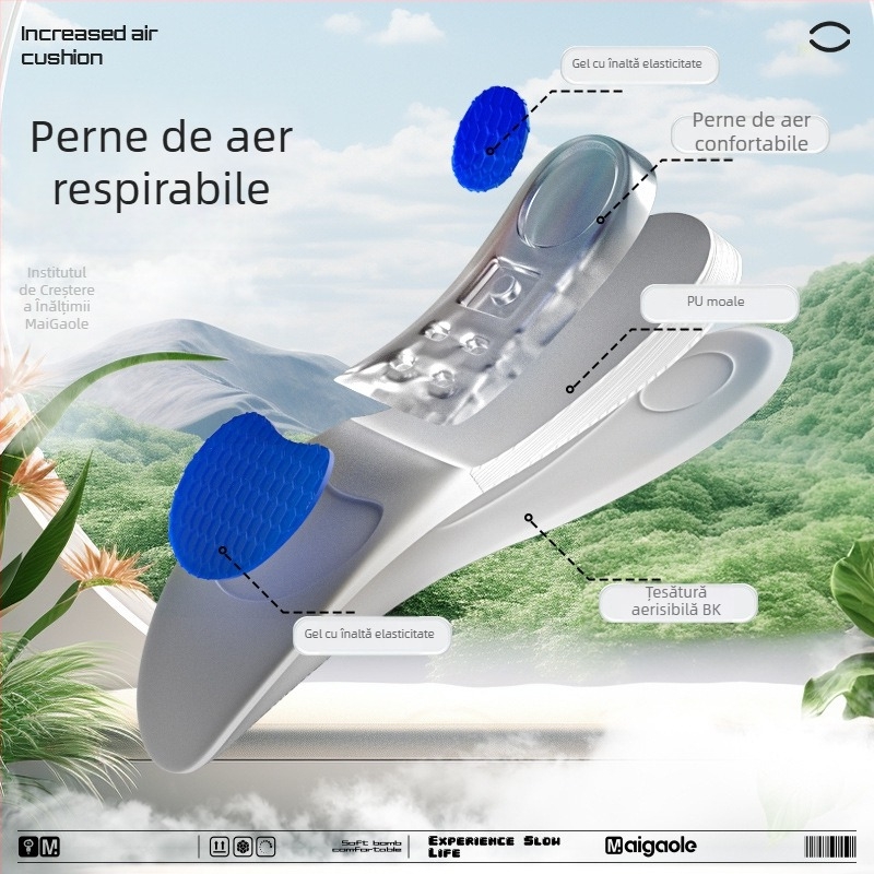 Tălpi de creștere a înălțimii cu gel invizibil – antiderapante, talpă întreagă, pentru ghete/bocanci de iarnă, unisex, pentru toate anotimpurile