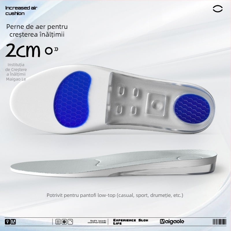 Tălpi de creștere a înălțimii cu gel invizibil – antiderapante, talpă întreagă, pentru ghete/bocanci de iarnă, unisex, pentru toate anotimpurile