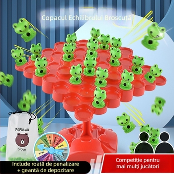 Joc de echilibru cu broasca: concentrare și echilibru, pentru doi jucători, plastic, 4–14 ani