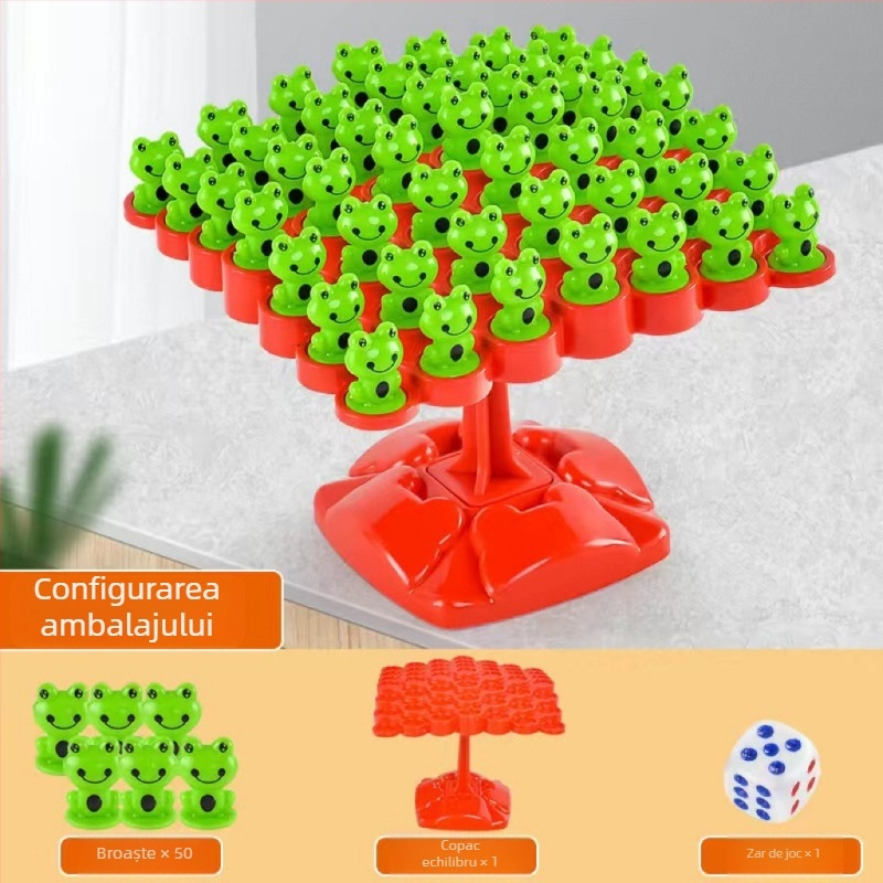 Joc de echilibru cu broasca: concentrare și echilibru, pentru doi jucători, plastic, 4–14 ani