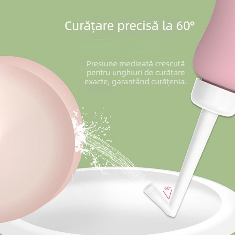Irigator perineal manual pentru igiena intimă feminină; duză retractabilă; material EVA de calitate medicală; FDA certificat