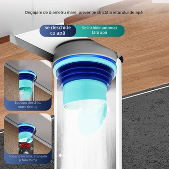 Etanșare pentru flanșă de WC cu valvă de control, anti miros și anti-retur, ABS + cauciuc, accesoriu universal, îngroșat