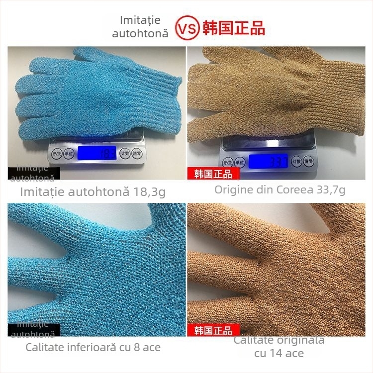 Mănușă de baie cu cinci degete – exfoliant din poliester, pentru corp și spate, potrivită pentru copii